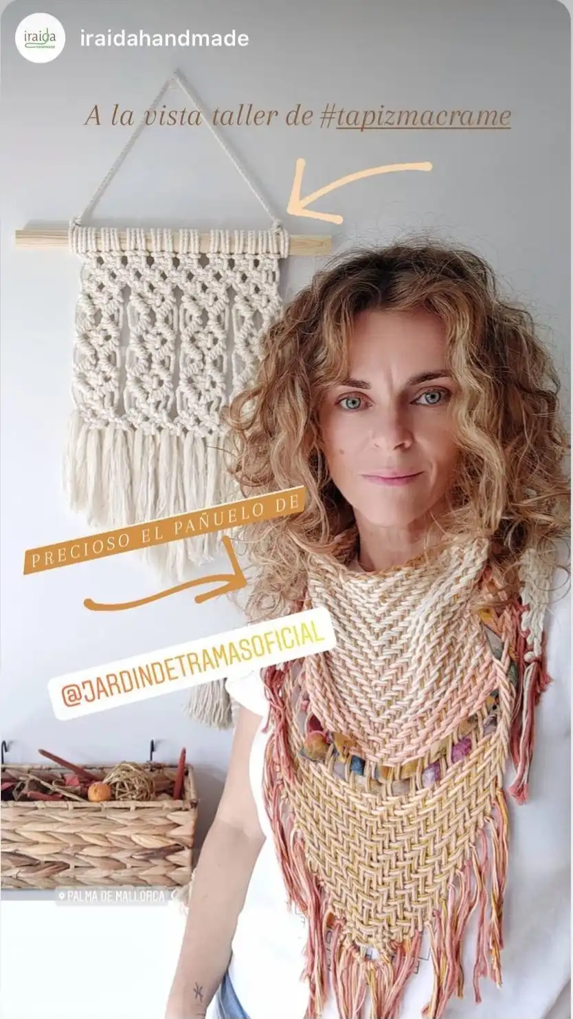 Handmade designer wearing one of our scarves